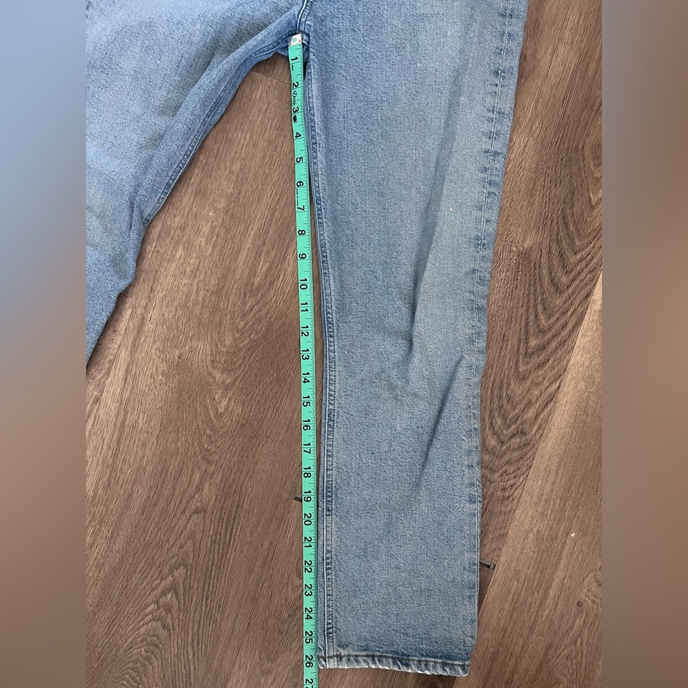 Agolde Light Blue Denim Straight Fit Jeans - Picture 10 of 12
